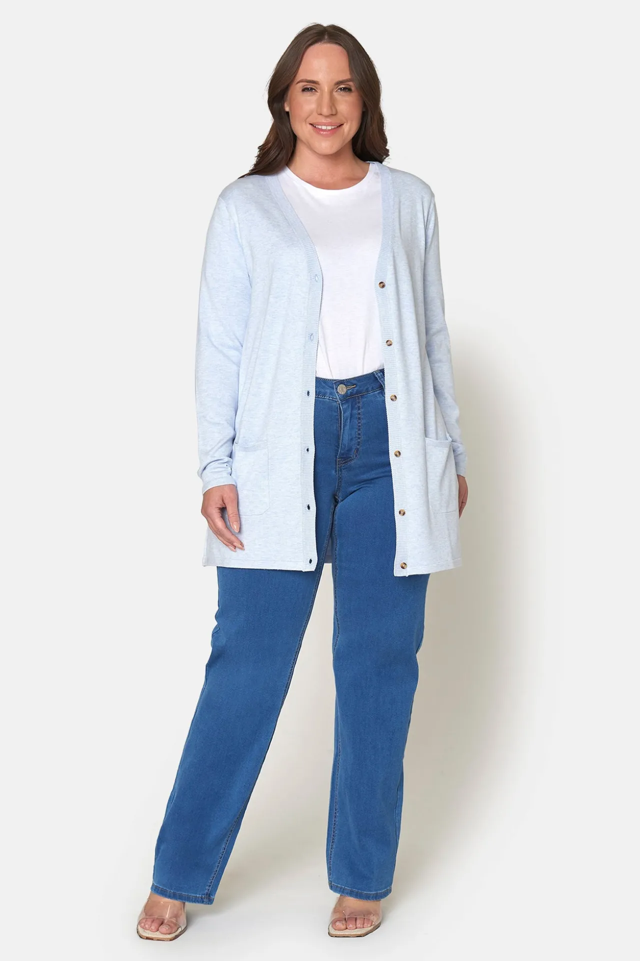 basic_cardigan__blue_mela_0.webp Basic Cardigan - Blue Melange