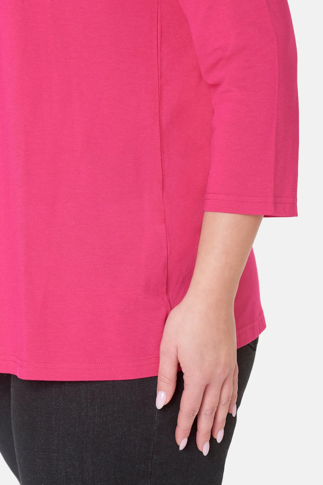 basis_tshirt___rmer__pink_2.webp Basis T-shirt - 3/4 ærmer - Pink