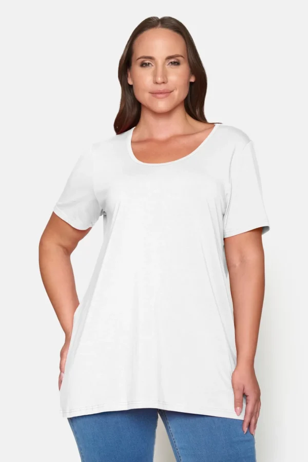Basis T-shirt I A-facon Med Korte ærmer - Hvid