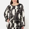 Bluse - Black/White Mix