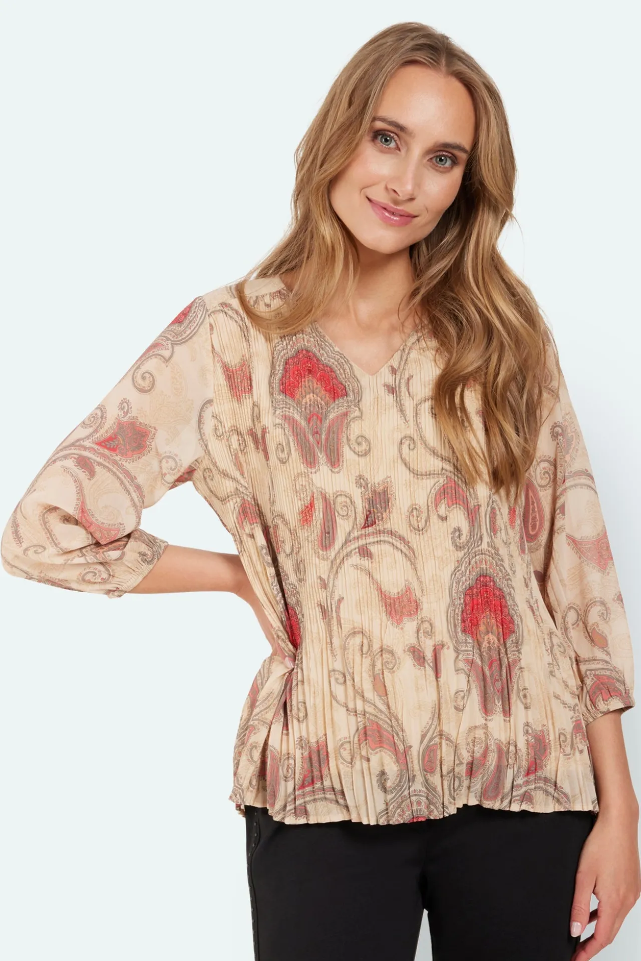 bluse__fersken_mix___rmer_0.webp Bluse - Fersken Mix - 3/4 ærmer