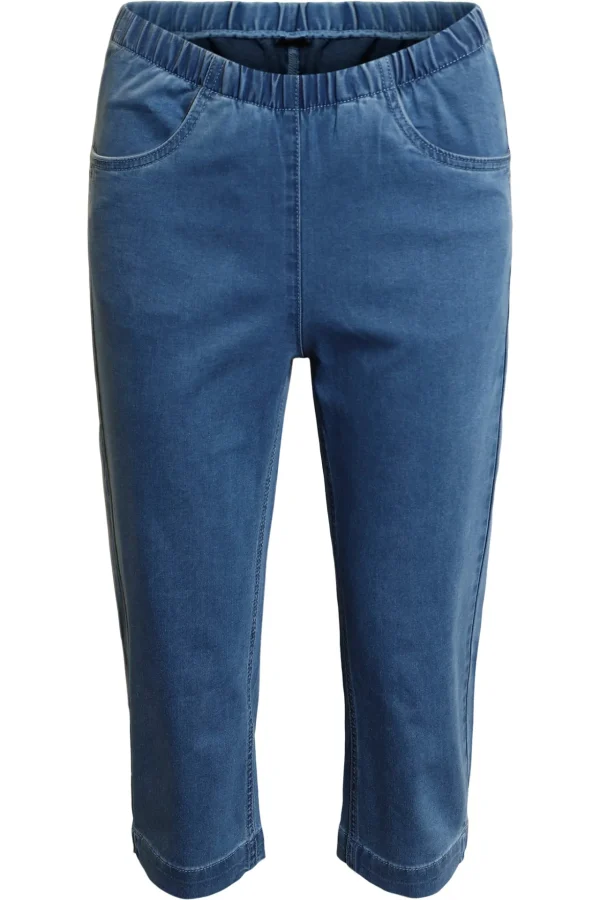 Bukser Capri - Washed denim