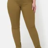 7/8 Bukser, Sofia, Slit Fit - Olive Branch