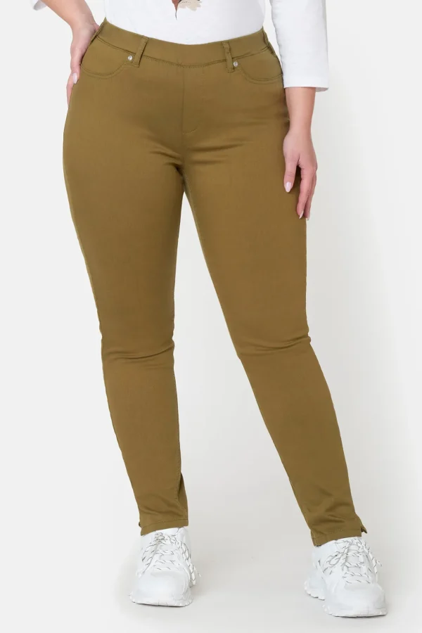 7/8 Bukser, Sofia, Slit Fit - Olive Branch