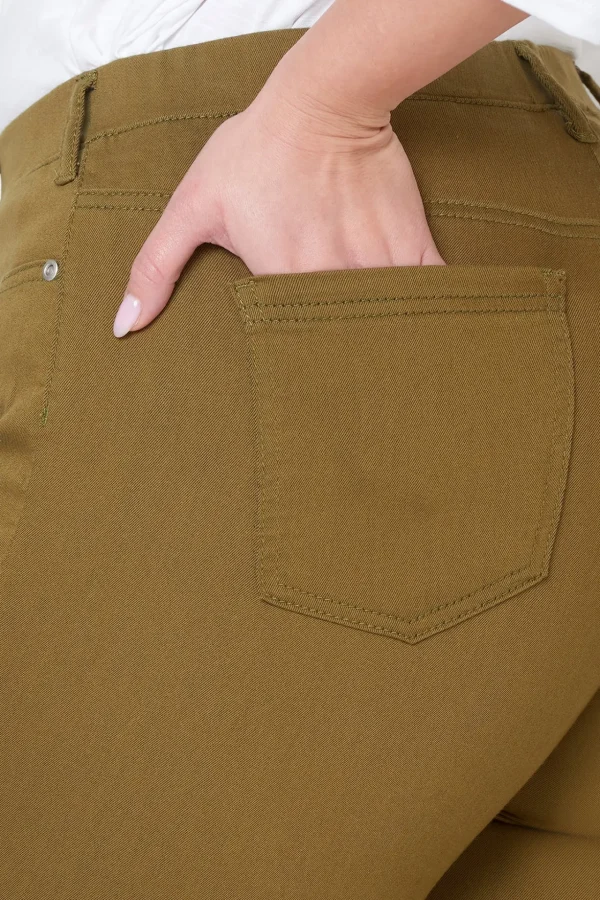 7/8 Bukser, Sofia, Slit Fit - Olive Branch
