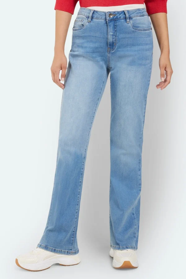 Jane Jeans Med Vidde Ben - Lys Blå Denim