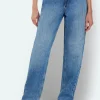 Jeans - Blå denim - Lige ben