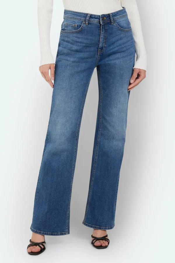 Jeans - Medium Blå denim - Høj talje