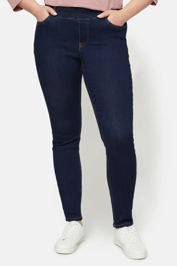 Jeans, Sofia, Slim Fit, Elastik I Talje - Deep Blue Denim
