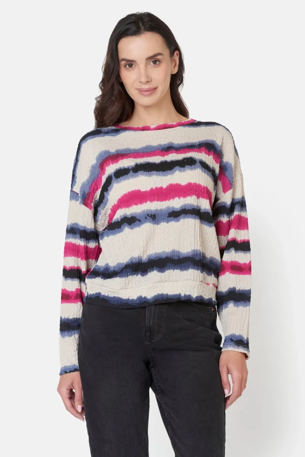 Langærmet T-shirt - Fuchsia mix