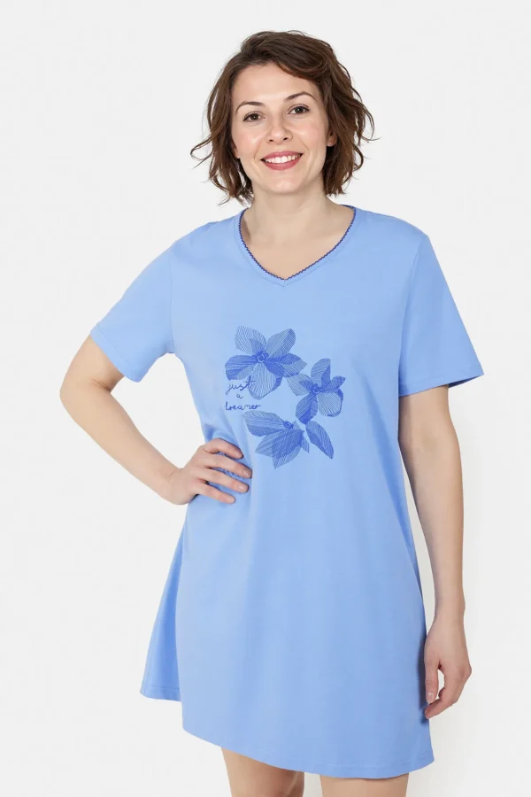 Natkjole - Cornflower Blue