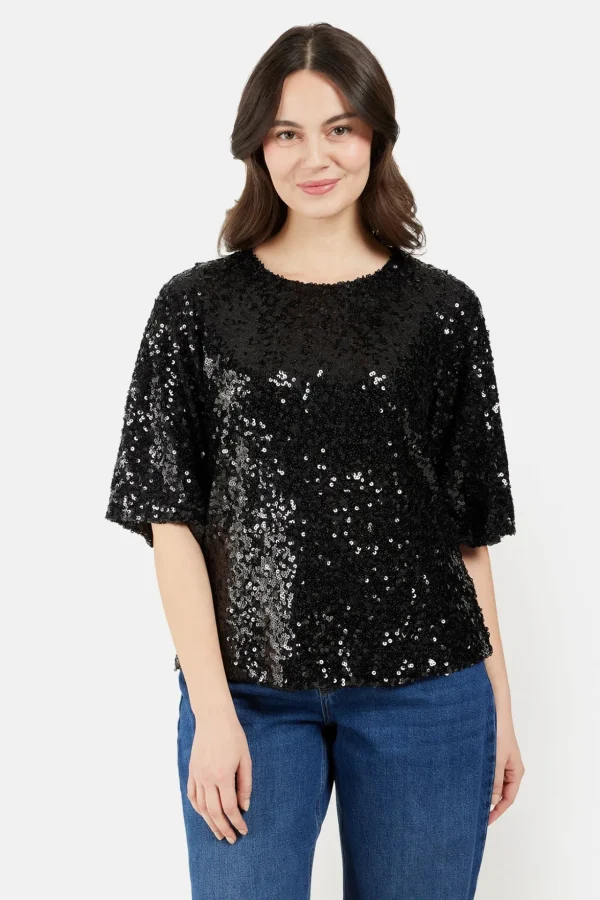 Paljet T-shirt - Sort