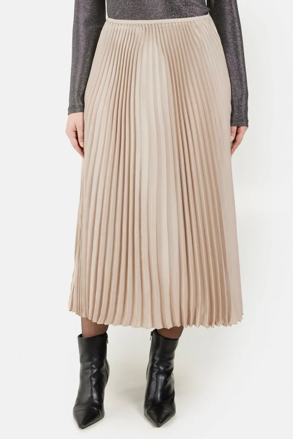 Plisse nederdel - Beige