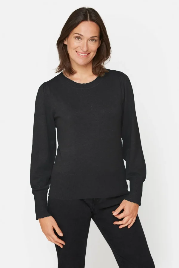 Pullover Med Pufærmer - Black