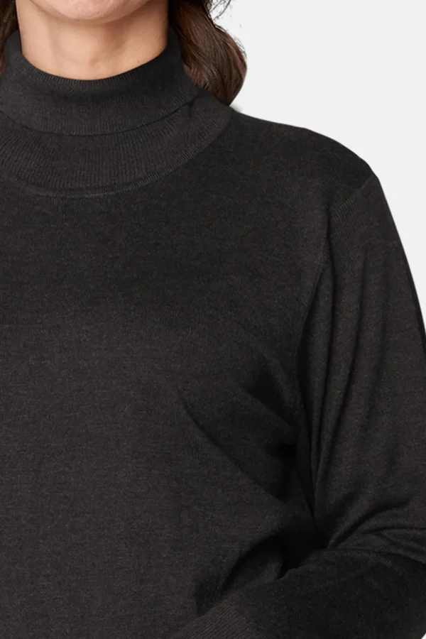 Pullover Med Rullekrave - Black
