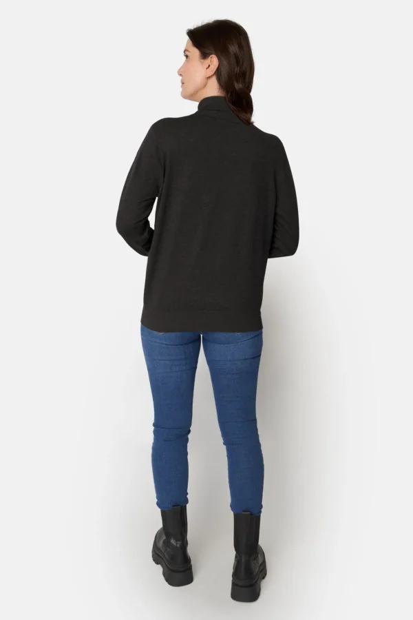 Pullover Med Rullekrave - Black