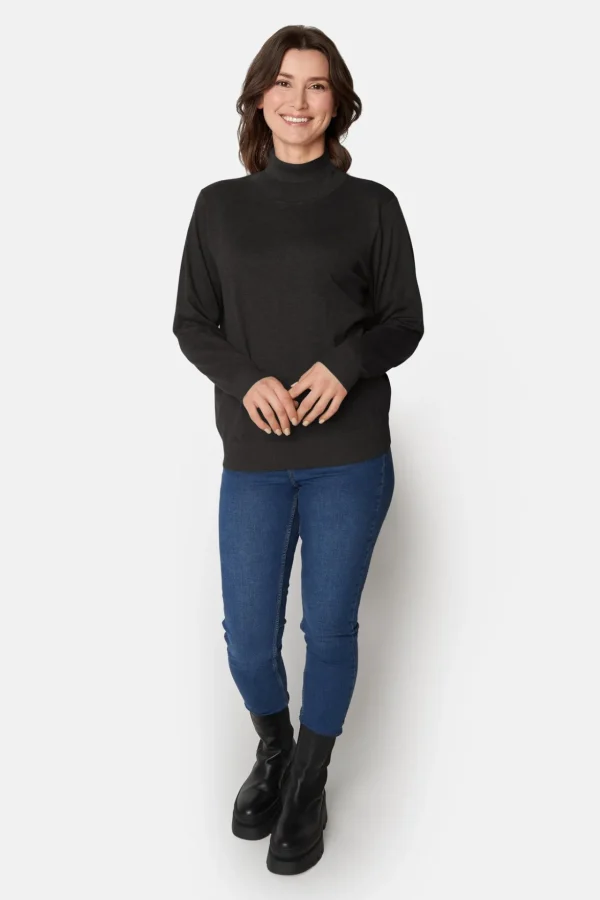 Pullover Med Rullekrave - Black