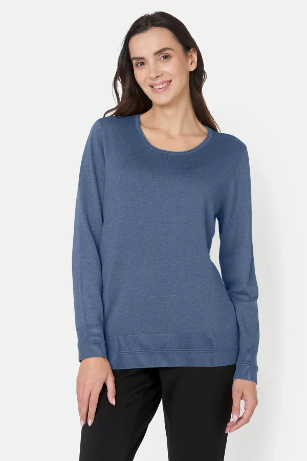 Pullover O-hals - Blue Horizon Melange