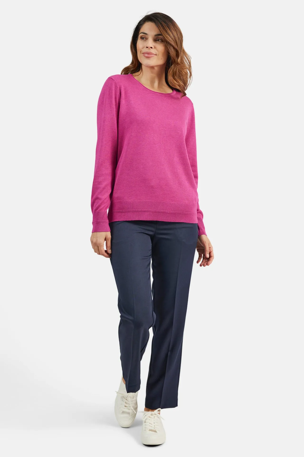 pullover_ohals__fuchsia_r_1-1.webp Pullover O-hals - Fuchsia Red Melange