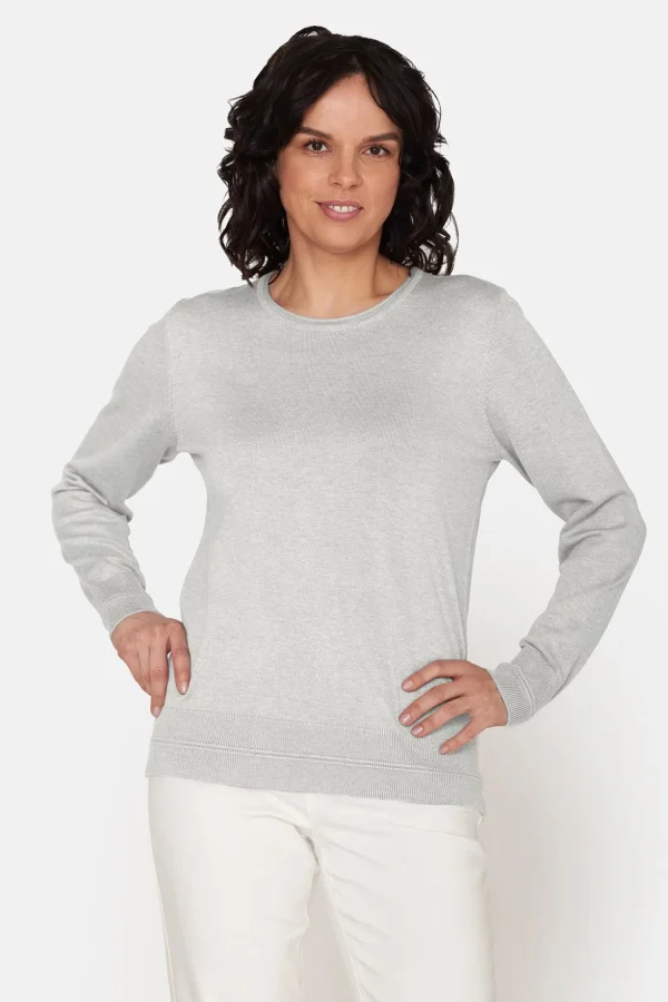 Pullover O-hals - Rainy Day Melange