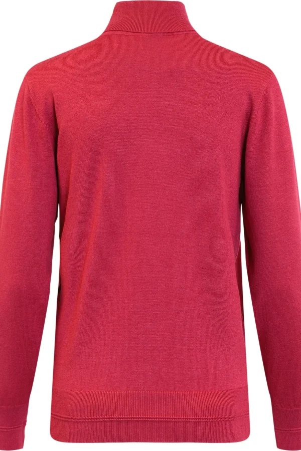 Pullover Rullekrave - Fuchsia Red Melange