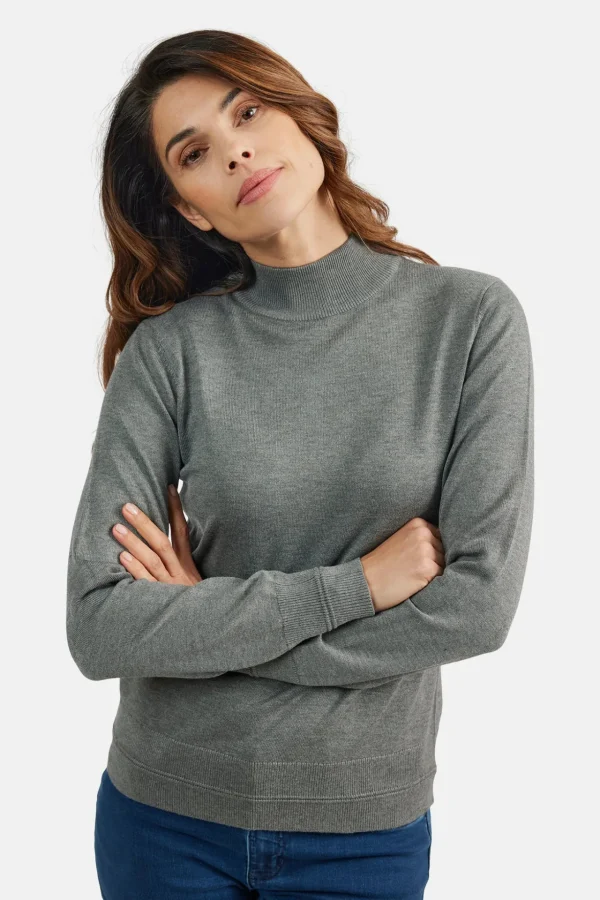 Pullover Rullekrave - Grey Melange