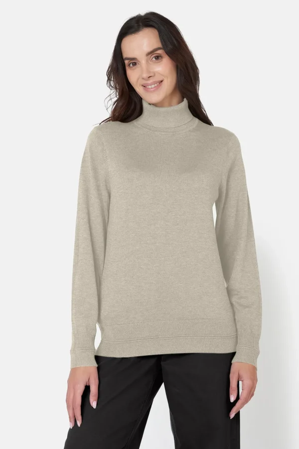 Pullover Rullekrave - Rainy Day Melange