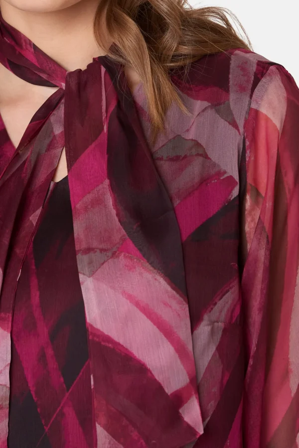 3/4 ærmet Bluse - Fuchsia Red