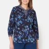 3/4 ærmet Bluse - Night Sky
