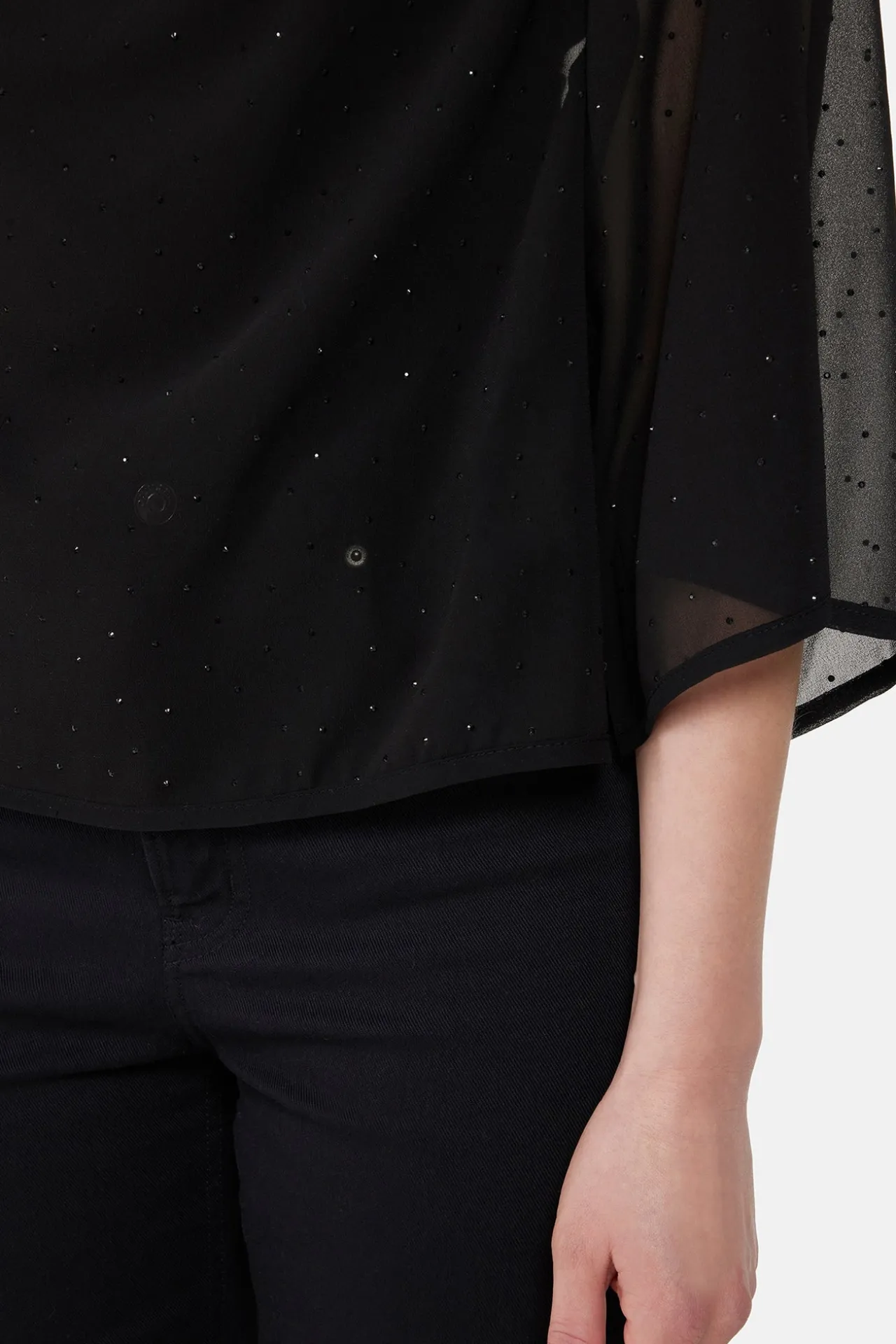 rmet_bluse__sort_2.webp 3/4 ærmet Bluse - Sort