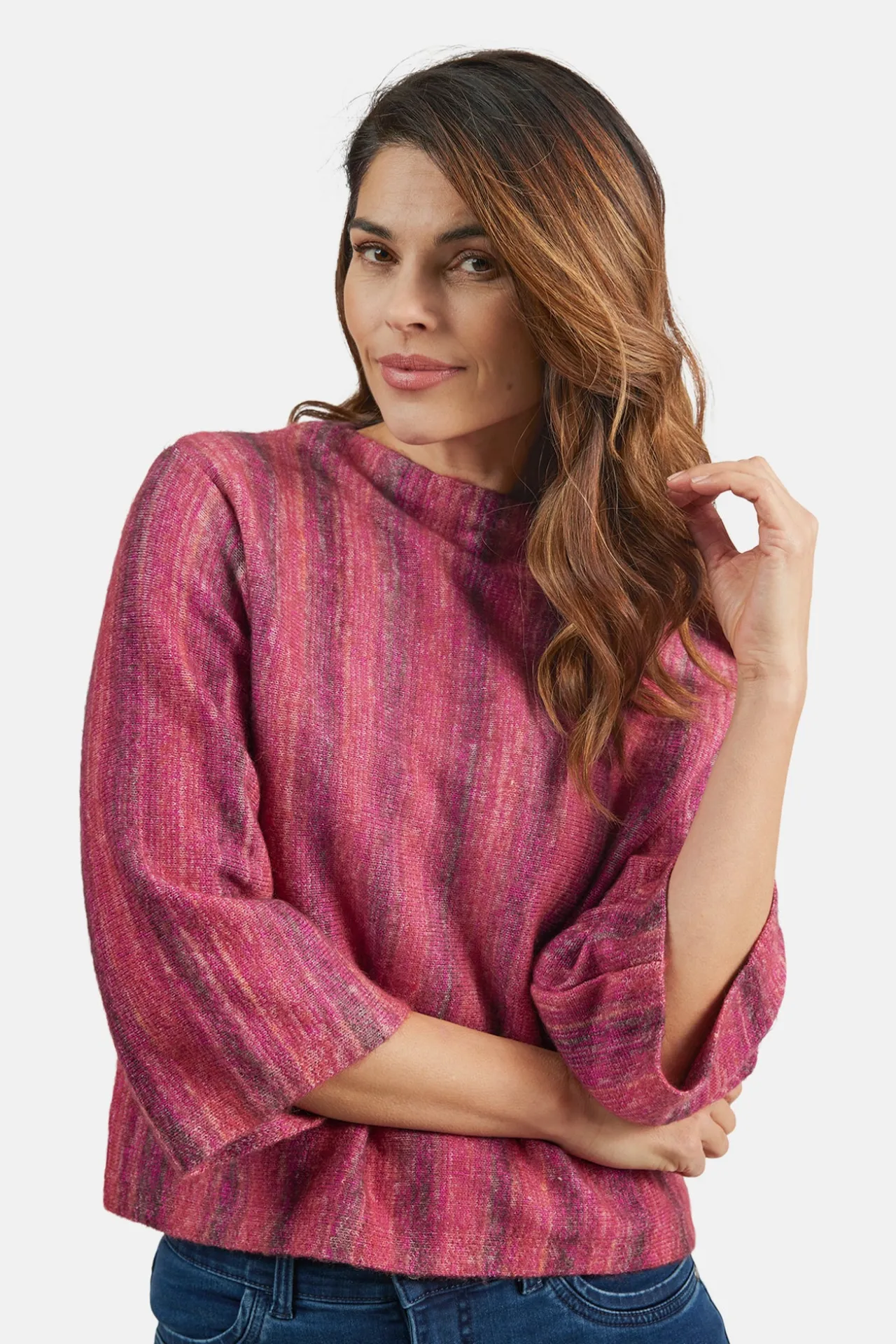 rmet_pullover__fuchsia_r_0.webp 3/4 ærmet Pullover - Fuchsia Rød