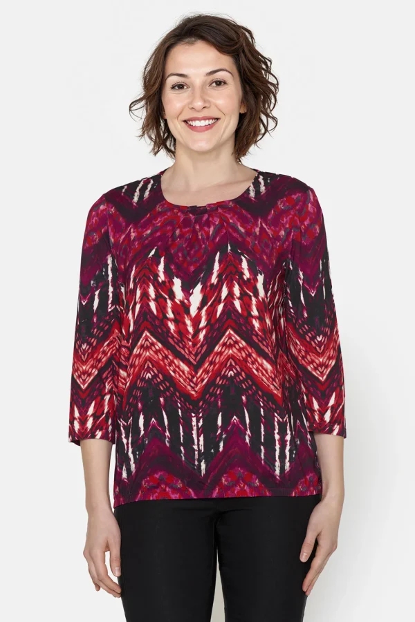 3/4 ærmet T-shirt - Fuchsia Pink