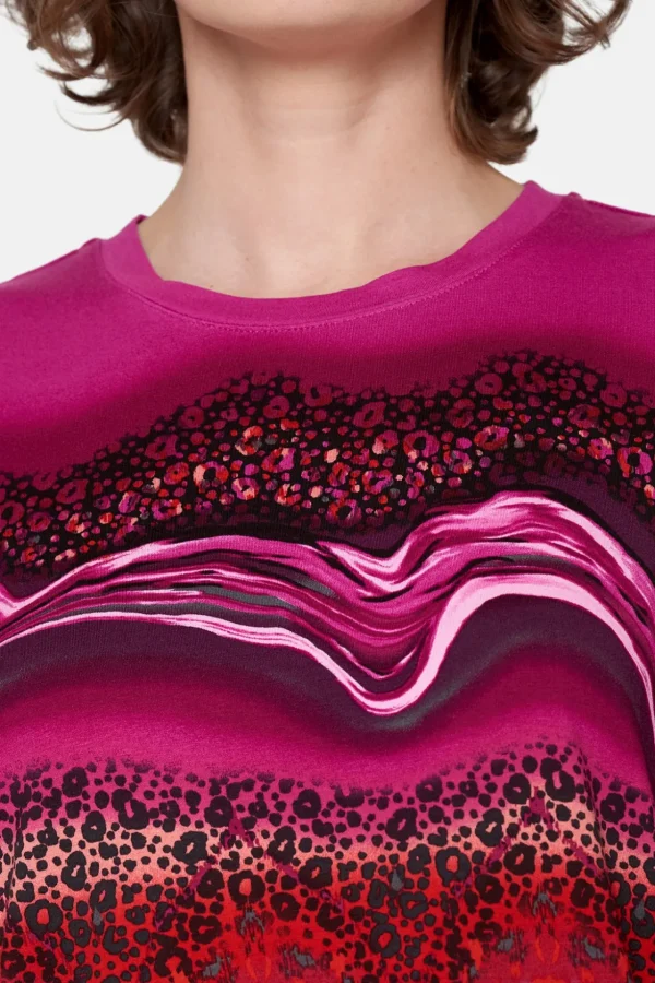 3/4 ærmet T-shirt - Fuchsia Pink