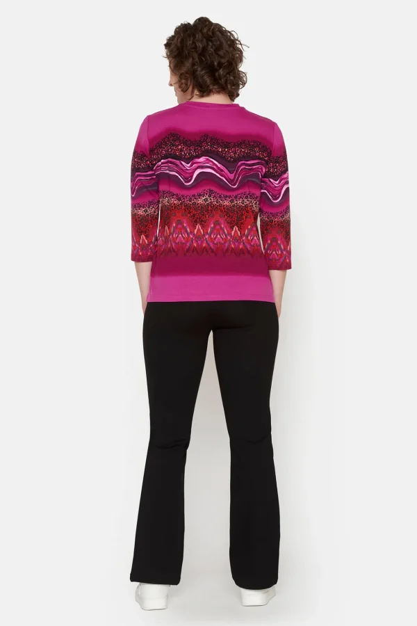 3/4 ærmet T-shirt - Fuchsia Pink