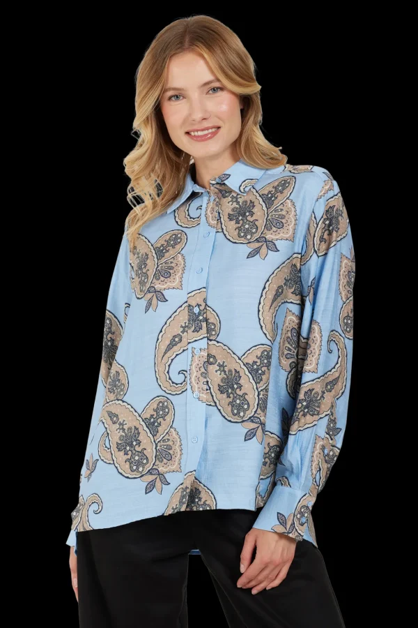 Skjorte - Lyseblå - paisleyprint