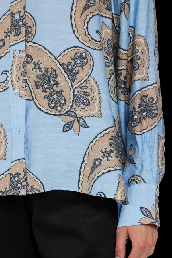 Skjorte - Lyseblå - paisleyprint