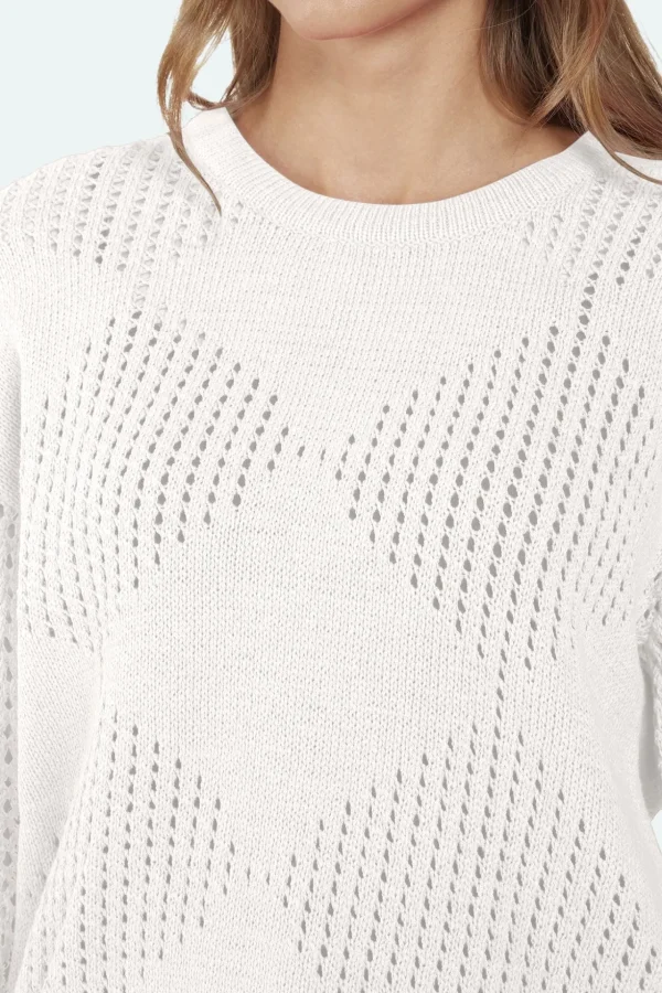 3/4 Sleeve Pullover - Off White