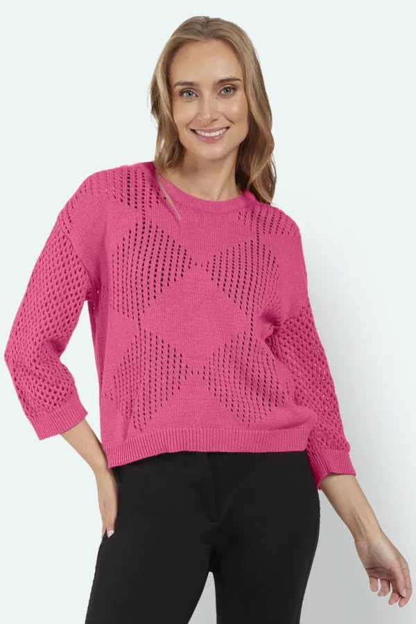 3/4 Sleeve Pullover - Pink