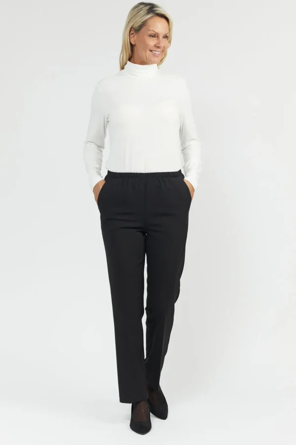 Sofie Bukser Med Elastikbånd I Taljen - Slim fit - Sort
