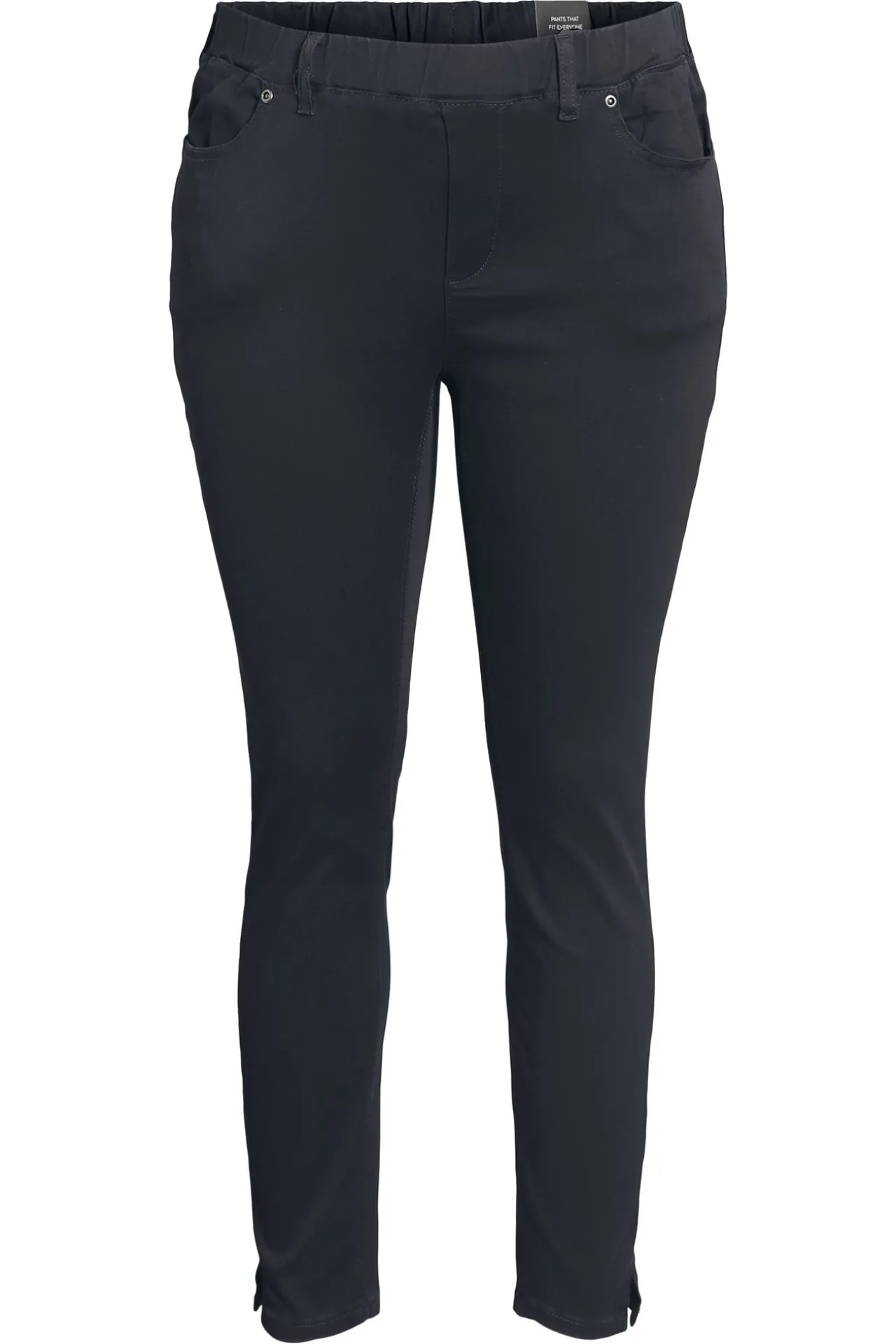 stretch_denim_bukser_med_0.webp 7/8 Stretch Denim Bukser Med Elastisk Linning - Dark Blue Denim