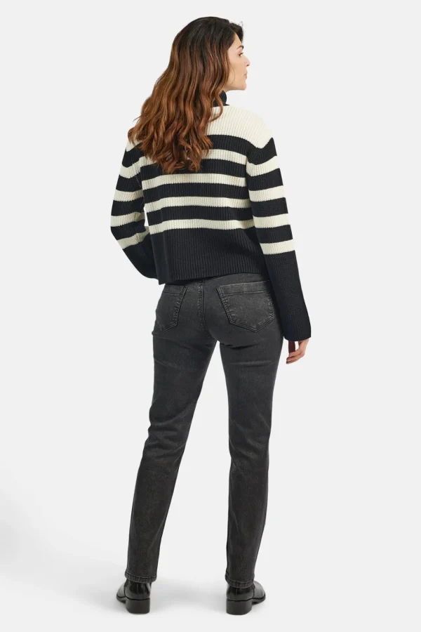 Strik pullover med rullekrave - Sort