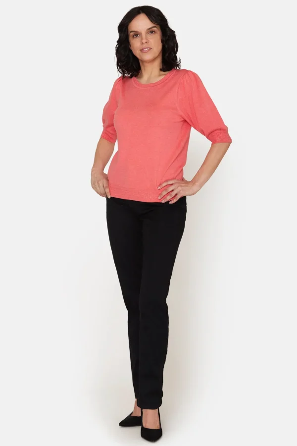 Sweater Kortærmet - Spiced Coral Melange