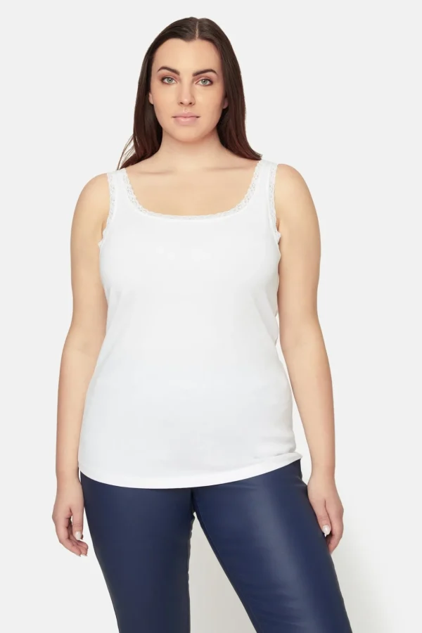 Top Med Blondedetaljer - Hvid