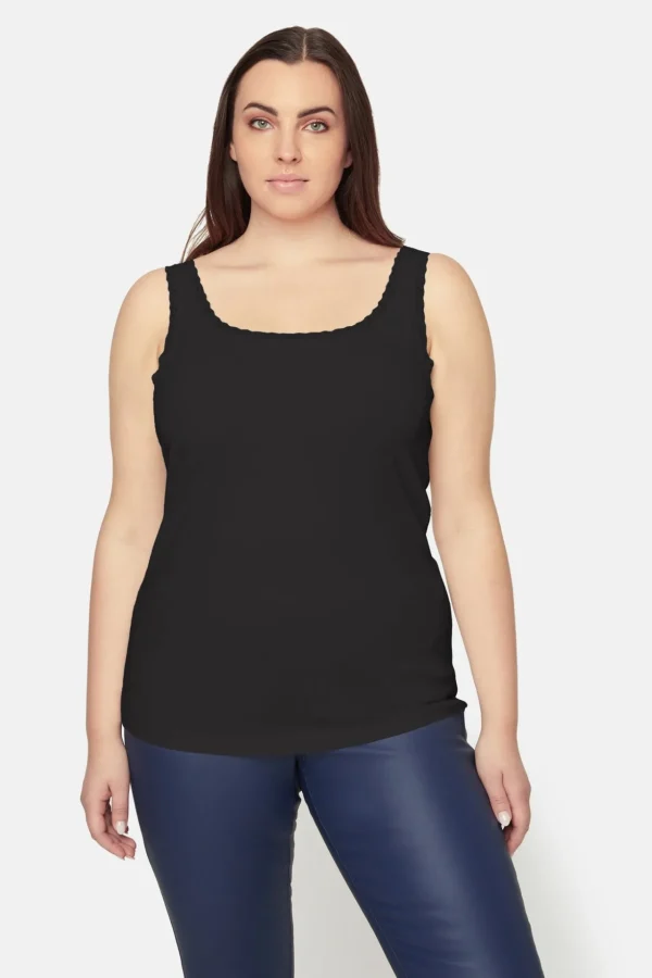 Top Med Blondedetaljer - Sort