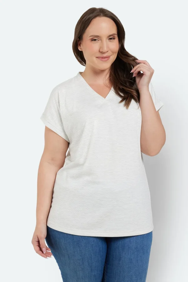 T-shirt - Hvid med Grå