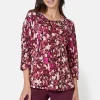 T-shirt 3/4 ærme - Fuchsia Red Mix