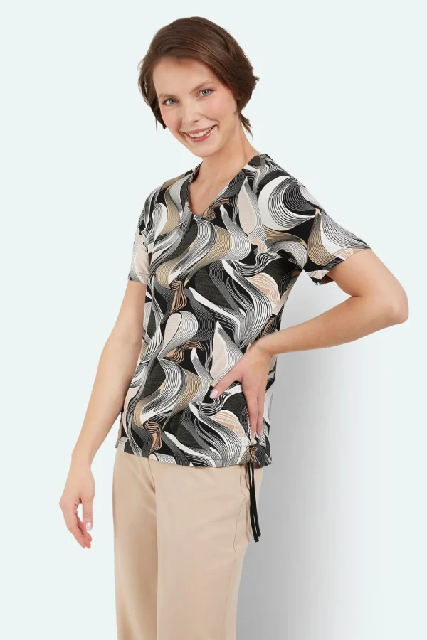 T-shirt - Sort Mix - V-hals