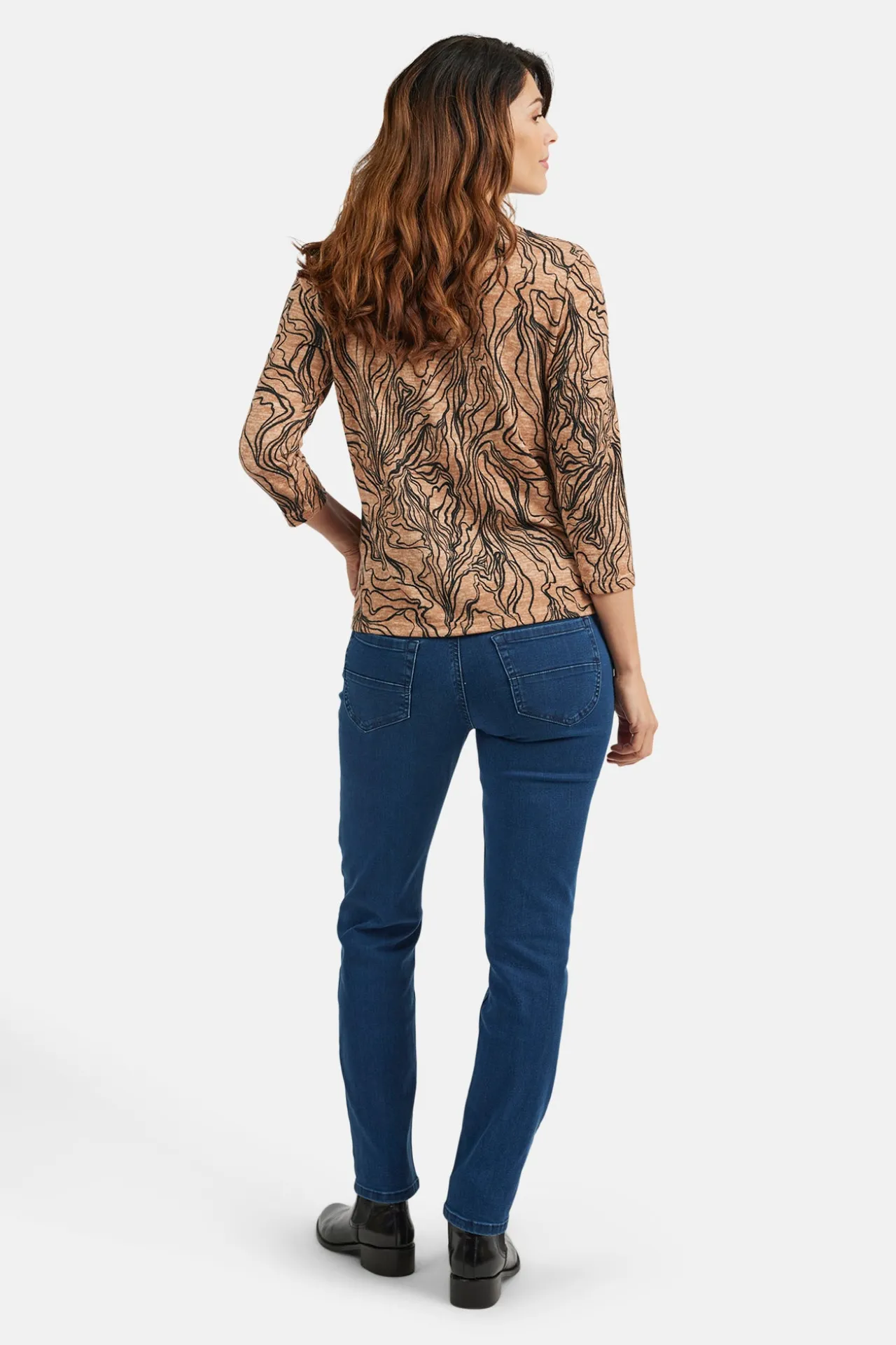tshirt_med__rmer__brun_mi_2.webp T-shirt Med 3/4 ærmer - Brun mix
