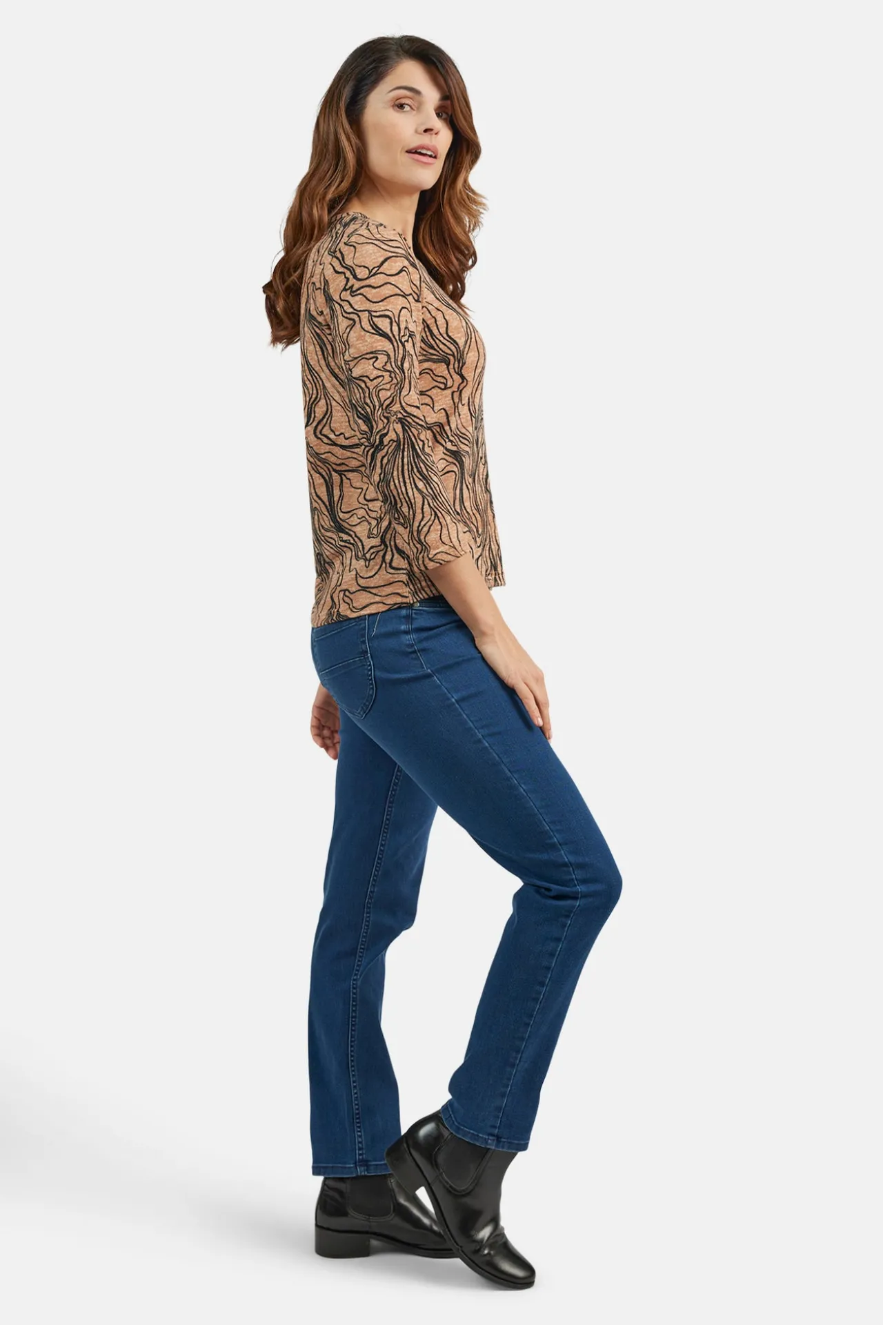 tshirt_med__rmer__brun_mi_3.webp T-shirt Med 3/4 ærmer - Brun mix