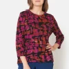 T-shirt Med 3/4 ærmer - Fuchsia Red